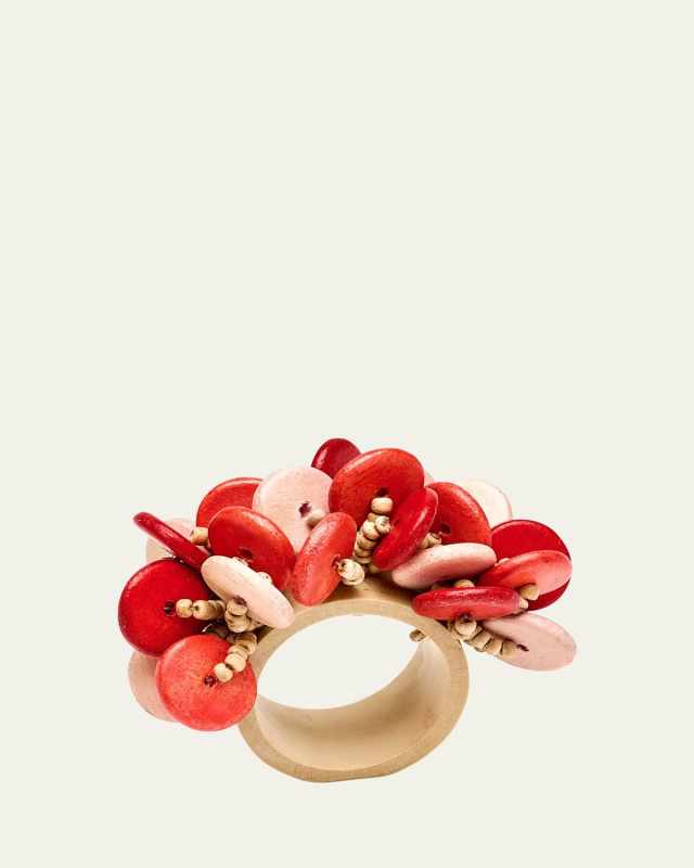 Wood Coin Beads Napkin Ring